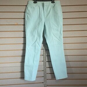 Signature Slimming By Christopher & Banks Size 4 Light Green Skinny No Gap Waist